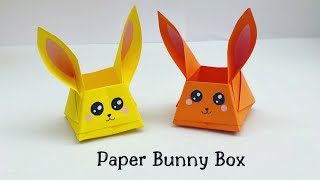 DIY MINI PAPER BUNNY STORAGE BOX / Paper Crafts For School / Paper Craft / Easy Origami  Box DIY