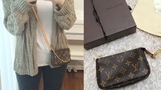 Louis Vuitton Mini Pochette Review,Monogram,What fits in?  +Corss strap