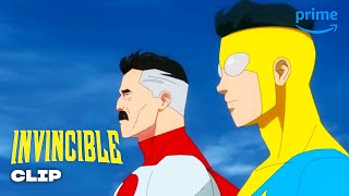 Invincible and Omni-Man Go Flying | Invincible | Prime Video
