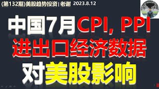 第132期 | 美股趋势投资 老谢(8.12)  | 中国7月CPI, PPI进出口经济数据对美股影响 | 回撤要保本! 逢低可建仓!