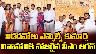 CM Ys Jagan Attends Nidadavole MLA Srinivas Naidu Daughters Marriage | Bezawadamedia