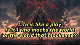 Life is like a play—is it I who mocks the world, or the world that mocks me?