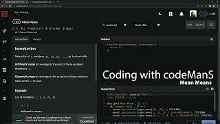 Codewars 7 kyu Mean Means Javascript