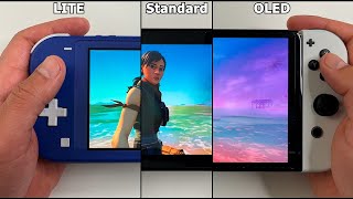 Fortnite Side by Side Comparison | Nintendo Switch LITE vs. Standard vs. OLED