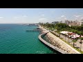 limassol molos from above 4k video