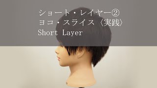 ショート・レイヤー/ヨコ・スライス②＜美容師のカットの理論・技術・基礎勉強の独学・ヘアスタイルの講習＞