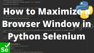 Python Selenium Tutorial #9 - How to Maximize a Browser Window