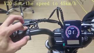 V20 set the speed to 45km/h