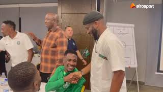Jay Jay Okocha and Former Lagos State Governor visit Super Eagles team
