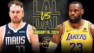 Los Angeles Lakers vs Dallas Mavericks  Game Highlights | January 17, 2024 | Fre