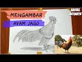 HOW TO DRAW A ROOSTER | CARA MENGGAMBAR AYAM JAGO