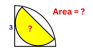 How to find the area of the semicircle inside a quarter circle | 2 Different Methods