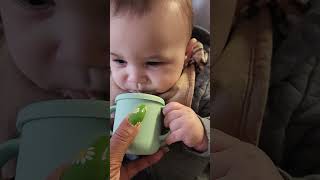 First time drinking out of his own straw cup while watching Ms. Rachel. #cutebaby #babyboy