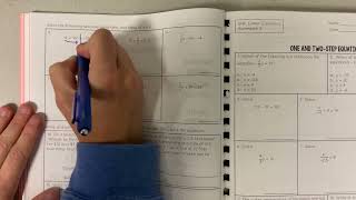One and Two Step Equation Notes