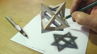 Trick Art Drawing - How to Draw 3D Star - Drawing an Anamorphic Illusion