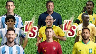 Messi-Maradona-Di Maria VS Ronaldo-Mbappe-R9 VS Pele-Ronaldinho-Neymar 💥 ULTIMATE Comparison🔥💪