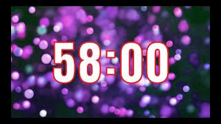 58 Minute Countdown Timer with Music - Simple and Clean