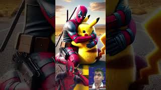 avengers and  pikachu  #marvel #deadpool #avengers #spiderman