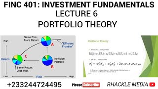 FIN401: INVESTMENT FUNDAMENTALS- LECTURE 6(PORTFOLIO THEORY)