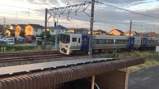 【定刻運行】しおかぜ2号8000系5両編成は、妹尾駅を通過し、終着の岡山駅へ　Shiokaze