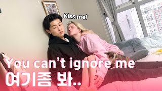 IGNORING MY FOREIGN GIRLFRIEND FOR 24 HOURS (KOREAN BRITISH COUPLE)