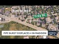 Pipe burst displaces 4 people