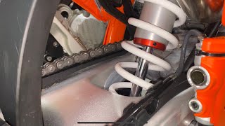 Removing a Rear WP Shock on a 2023 KTM with Linkage Suspension   4K