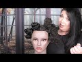 asmr bantu knots take down and style hair play whispering hair salon roleplay