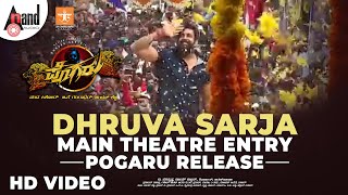 Dhruva Sarjaa Main Theatre Entry | Pogaru Movie Release | Rashmika Mandanna | Chandan Shetty