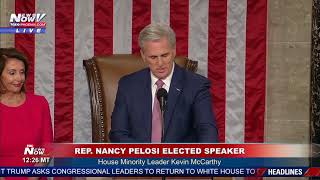 GIVEN THE GAVEL: Speaker of the House Nancy Pelosi After Being Elected (FNN)