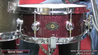 Montineri Custom 9-Ply Oak/Maple Snare Drum - Burgundy Sparkle - 5x14