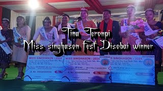 Miss singhason fest Disobai 1st winner Tina Teronpi From Lang Kang Bob Village ❤️🥰