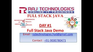 Full Stack Java Tutorial | Day 1 | Demo Class | Raj Technologies