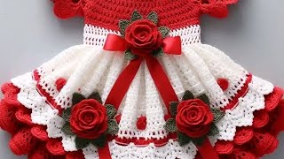 crochet Baby Dress New Design girl idea 2024l/crochet Handmade frocks design