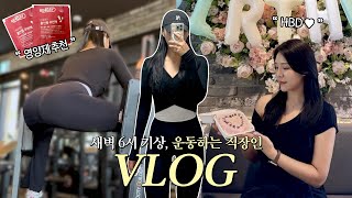 VLOGㅣ6am 기상, 출근 전 아침 운동하는 직장인 브이로그ㅣ갓생을 위해 영양제는 필수ㅣ영양제 추천(feat.리포데이)ㅣHBD❤️ 절친들과 함께하는 생일파티ㅣ여자 힙 운동 루틴