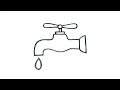 How to draw a tap water step by step for beginners