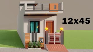 Small 3D House Elevation,12x45 Best House Planning,New Makan Ka Naksha