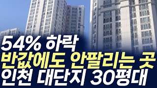 인천 대단지아파트 30평대 가격,54% 하락 반값에도 안팔리는 곳(부동산 아파트 미분양 분양권 입주권 재개발 재건축)