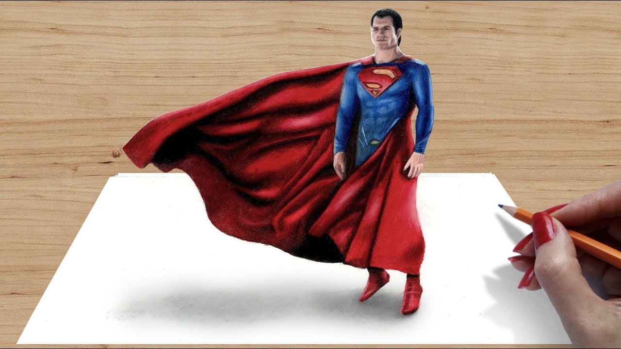 3d Drawing Superman Jasmina Susak Youtube