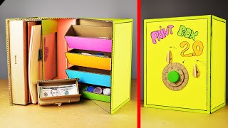 How to Make Pencil Organizer from Cardboard. DIY PAINT BOX 2.0