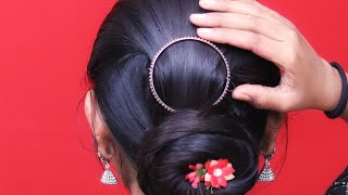 Perfect Juda Hairstyles With Bangles | खूबसूरत और आसान Juda Hairstyle | Stylish Bun Hair Design