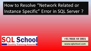 SQL Server Network Related Error | SQL Server Connections