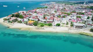 Tanzania, Zanzibar Island, StoneTown, Drone　タンザニア ザンジバル島 ストーンタウン ビーチ