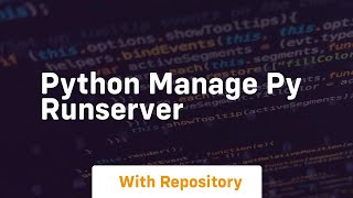 Python manage py runserver