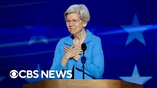 Elizabeth Warren gets emotional after receiving raucous applause at DNC