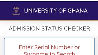 Check your Admission Status | University of Ghana