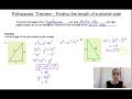 Pythagoras' Theorem - Finding the length of a short side