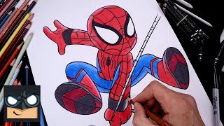 How To Draw Spiderman | Draw & Color Tutorial