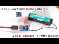 Type -C TP4056 3.7v Li-ion 18650 Battery Charging With Current Protection Module | POWER GEN