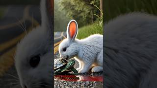 A little rabbit floating in the middle of a heavy rainstorm #RabbitRescue #CuteAnimals #AnimalRescue